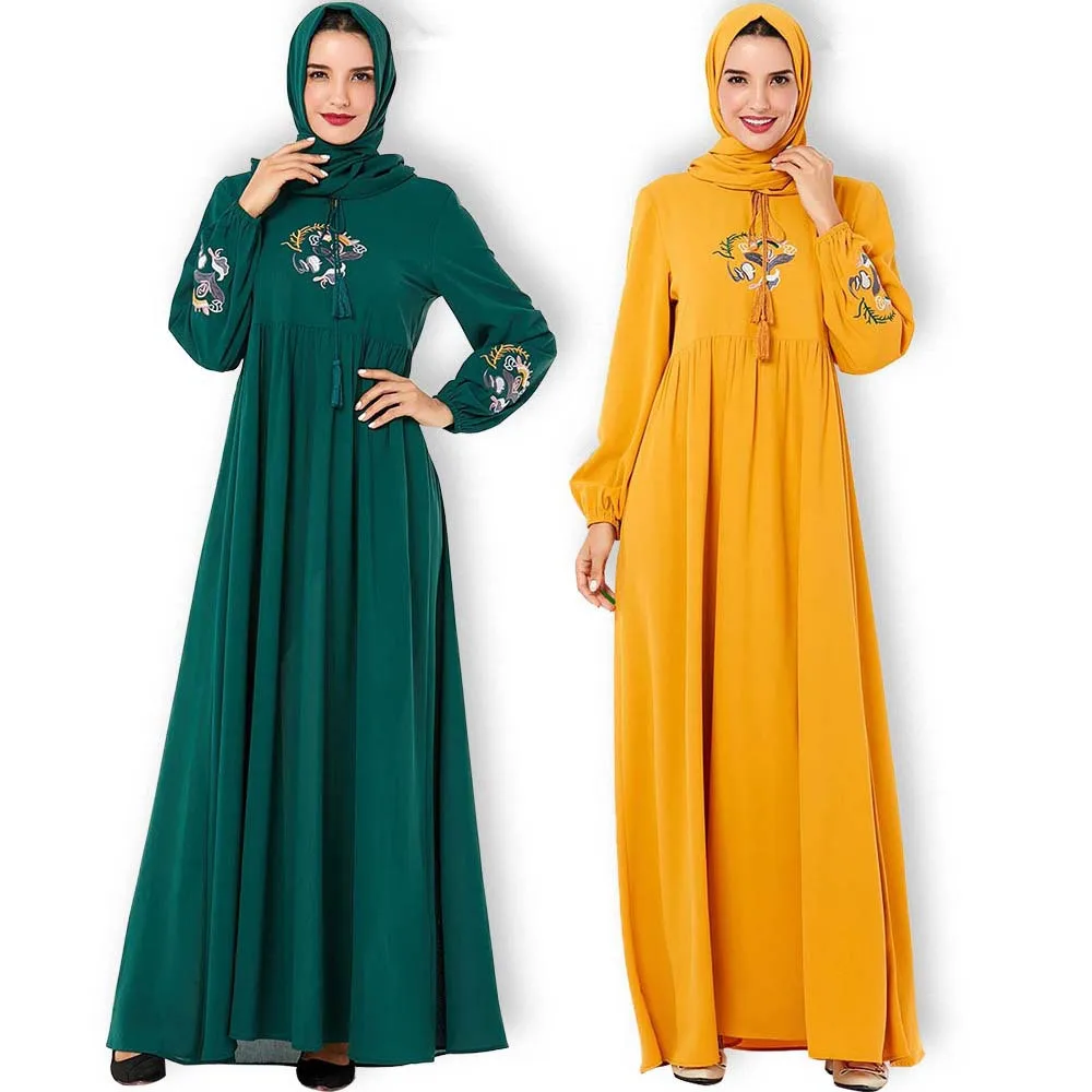 Мусульманское платье абайя исламский хиджаб Дубай Arabe Caftan арабское кафтан Tesettur