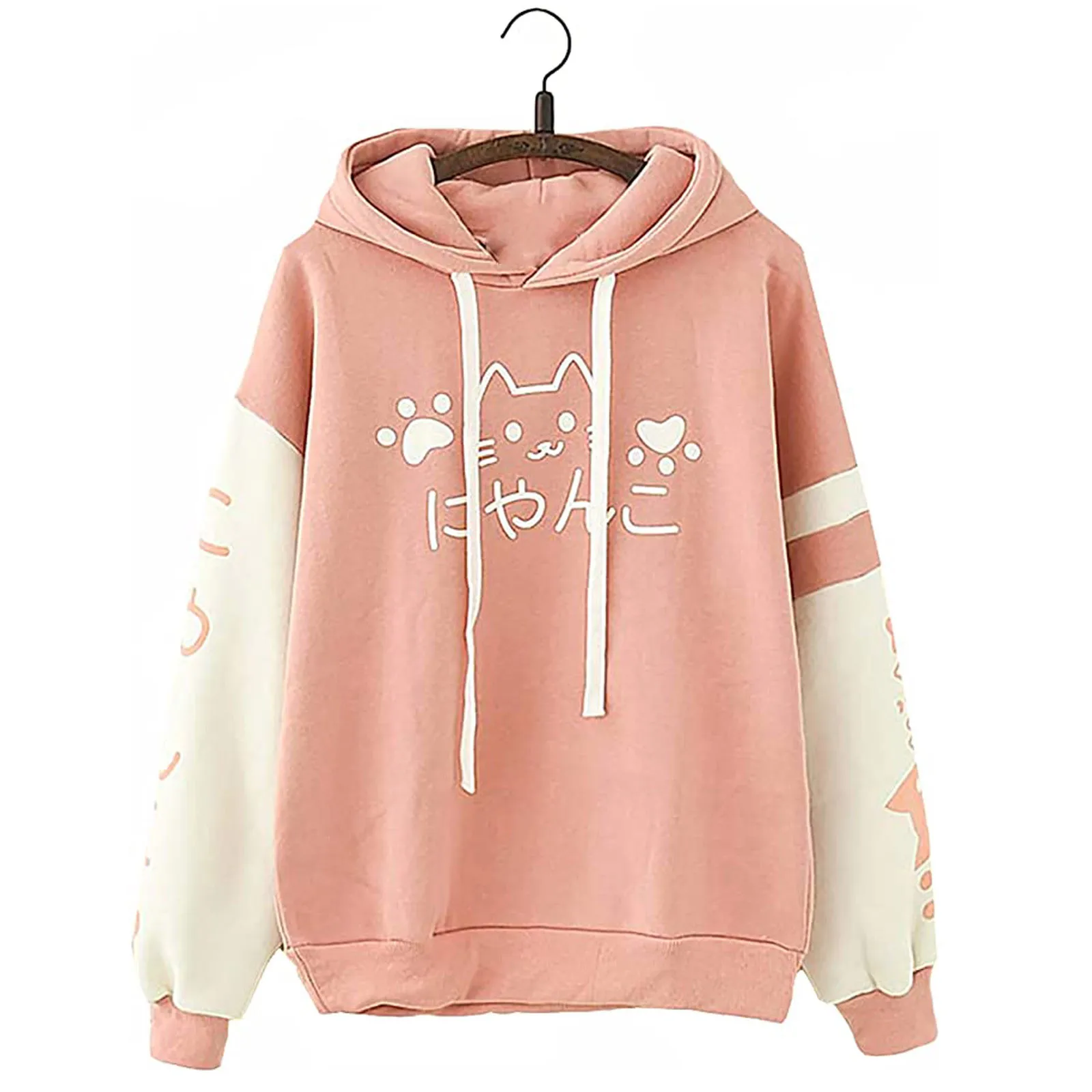 

Fashion Women Cute Girls Sweatshirt Casual Print Long Sleeve Cat Kawaii Hoodies Sweatshirt Tops Ropa Mujer Толстовка Женская