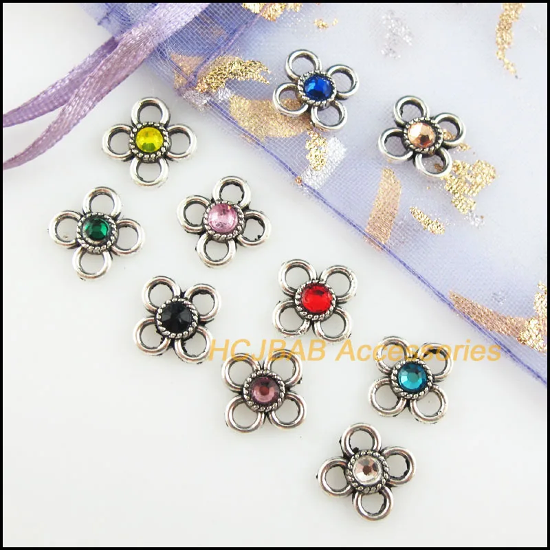 30 шт тибетские серебряные тона Ретро Клевер смешанные с украшением в виде