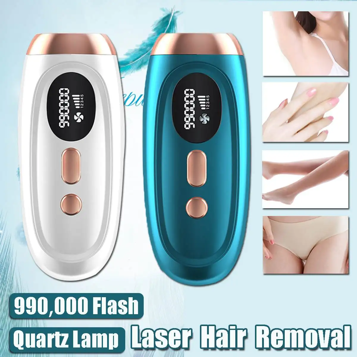 

Professional 990,000 Flashes Laser Epilator Painless Photoepilator IPL Hair Remover Device Legs Bikini Arm Armpits Epilator