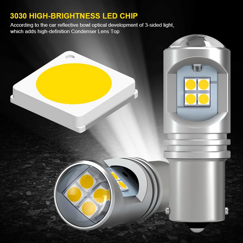 10pcs CanBus S25 1156 BA15S P21W LED 1157 BAY15D BAU15S PY21W lamp T20 7440 W21W W21/5W 7443 led Bulbs For Turn Signal Light - купить по