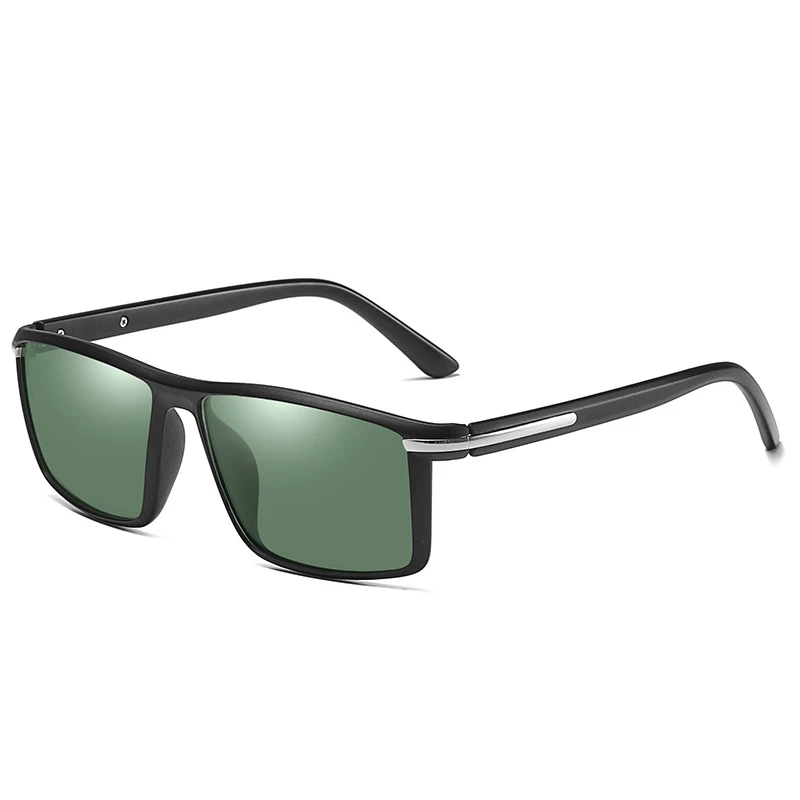 C5 black green HBK, классические, квадратные, HD, поляризационные, мужские солнцезащитные очки TR90, небьющиеся, Бизнес Стиль, для вождения, солнцезащитные очки, мужские, ультралегкие, летние, оттенки - Цвет линз: C5 black green