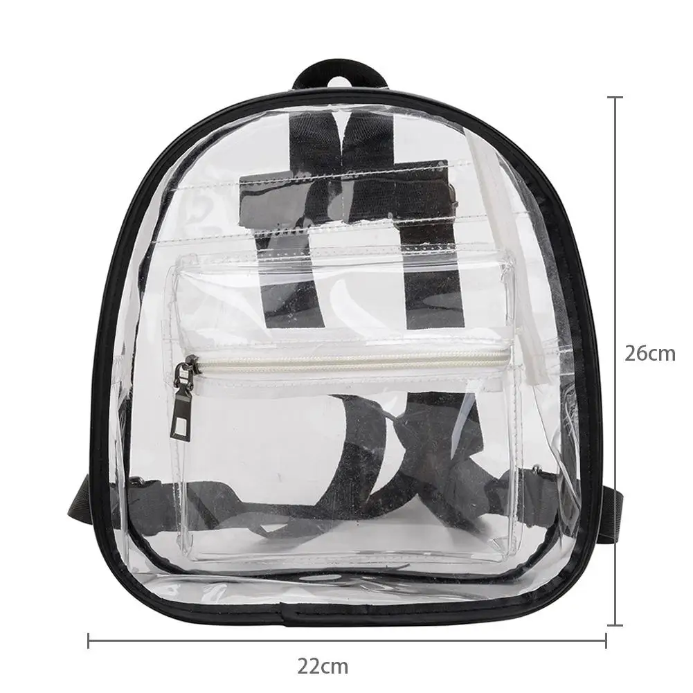 

Casual Satchel Women Backpacks PVC Clear School Bags Teenage Girls Small Travel Shoulder Bags Portable Women Backpack