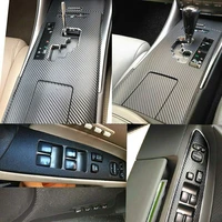 carbon fiber stickers gear shift box panel cover trim for lexus is250 300 350 2012 2006 high quality