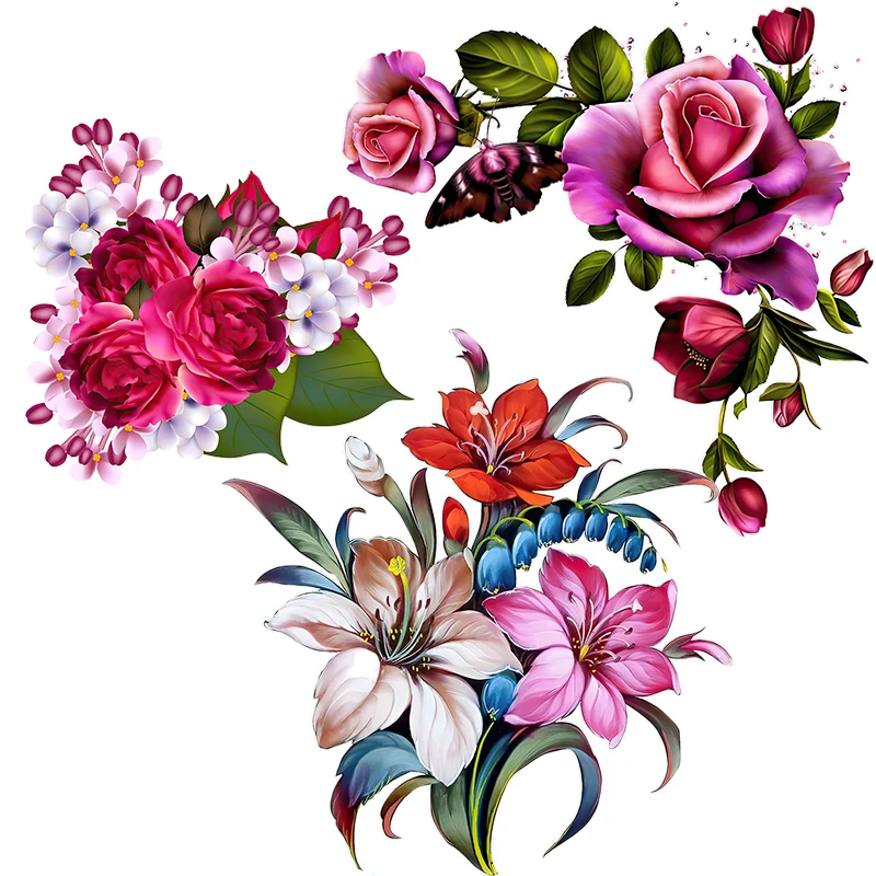 

QCF47gorgeous Bouquet Home Decoration Decal Refrigerator Decorative Toilet Decal