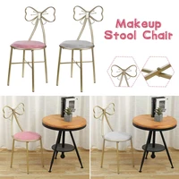 1pc nordic dressing table stool pu leathervelvet chair nail salon stool makeup vanity chair cafe bar butterfly lounge chair