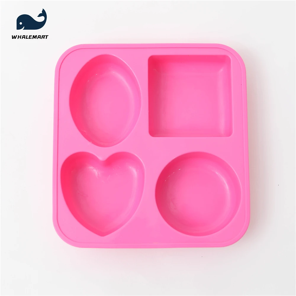 Силиконовые формы для мыла 4 отверстия овальные в форме сердца мыльной смолы