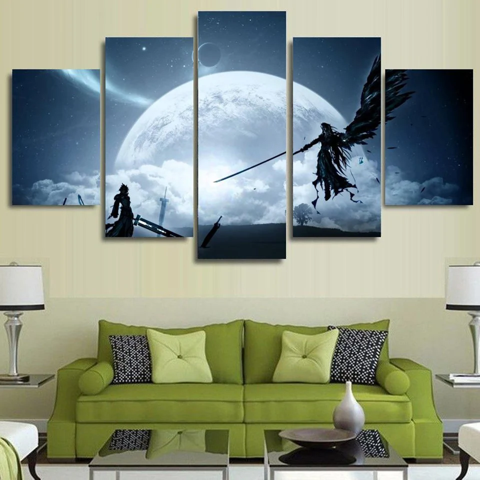 

5 Piece Wall Art Canvas Anime Game Prints Samurai & Warrior Figure Posters Home Modular Decor Pictures Living Room Decoration