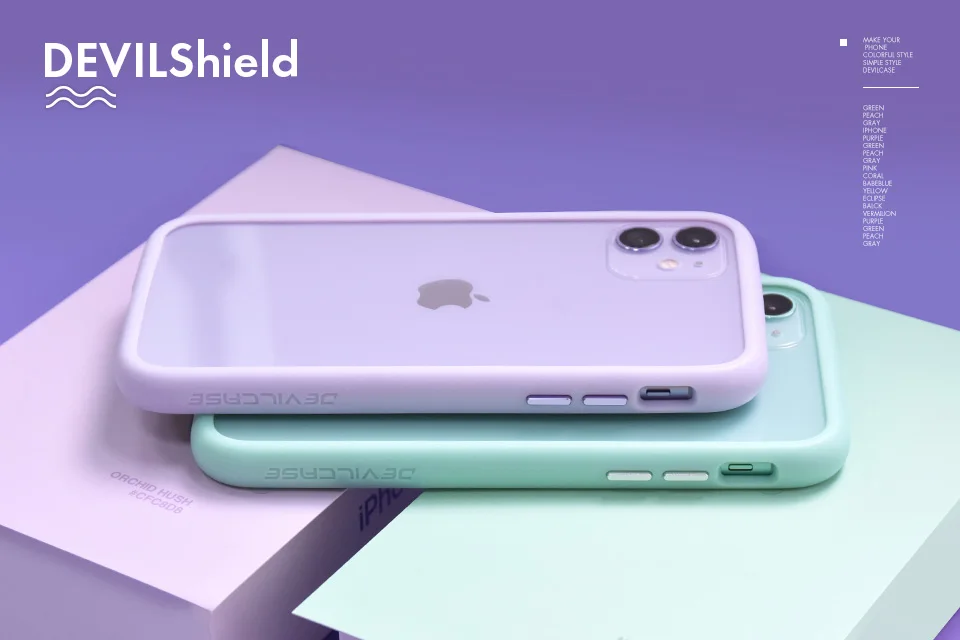DEVILCASE Devilshield для iPhone 11, iPhone 11 Pro, iPhone 11 Pro Max ТПУ бампер+ задняя прозрачная стеклянная панель