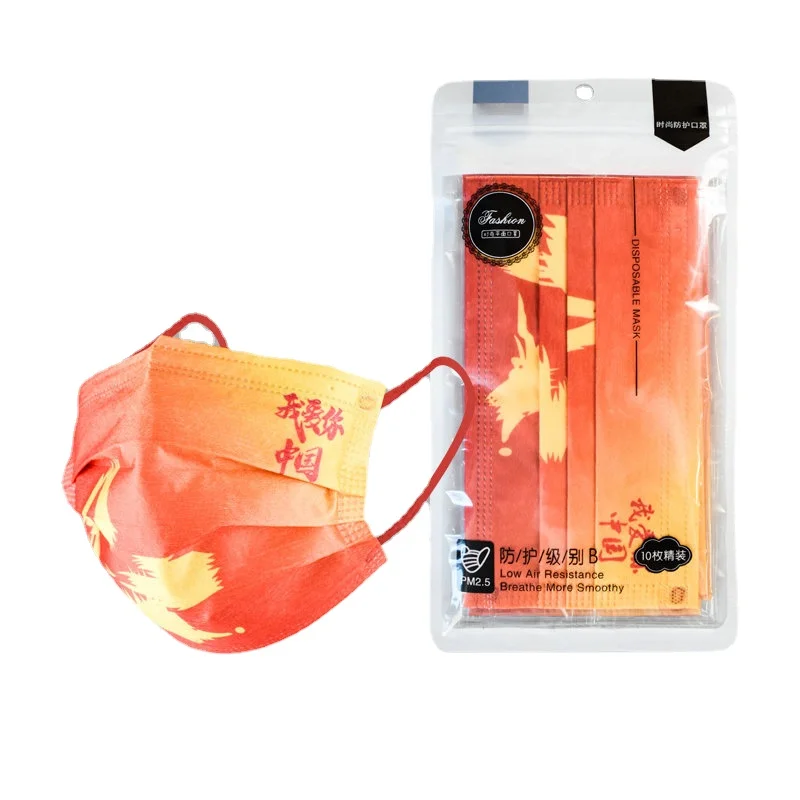 10-дневная красная маска для лица с китайским флагом китайская Токийские