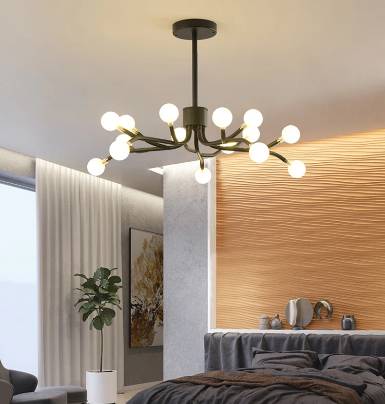 Современный стеклянный шар ветка люстра винтажная гостиная светильник ing