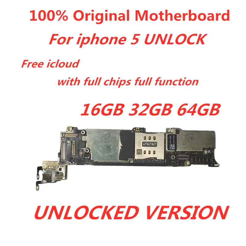 Оригинальная материнская плата для iphone 5 logic compact icloud разблокировка удаление
