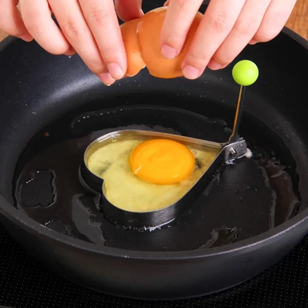 

Stainless Steel Fried Egg Shaper egg Pancake Ring Mould Mold Kitchen Cooking Tools Stainless Steel Love Flower Round Star Molds
