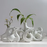 nordic ins ceramics vase home decoration ornaments white vegetarian geometry flower pot art vases home decorations crafts gifts