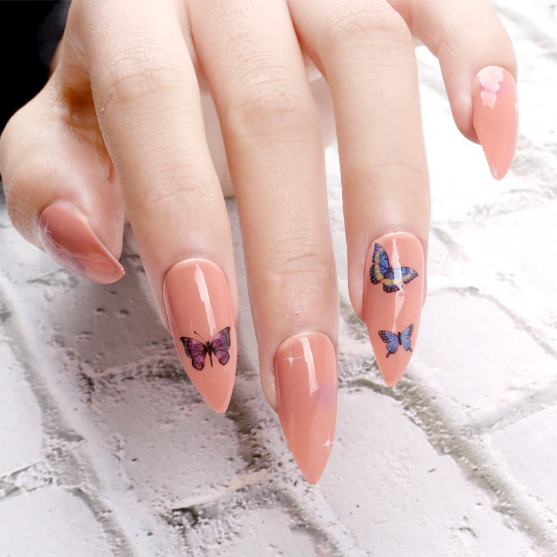 3D Nail Sticker Butterfly Series Art Decals Manicure Design Flower on Nails Decoration Self Adhesive Foil | Красота и здоровье