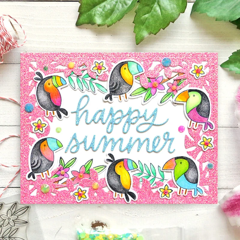 

Reunion parrot tree branch Cutting Dies and Stamps Stencil for DIY Scrapbooking Photo Album Embossing Decorative Paper Cards