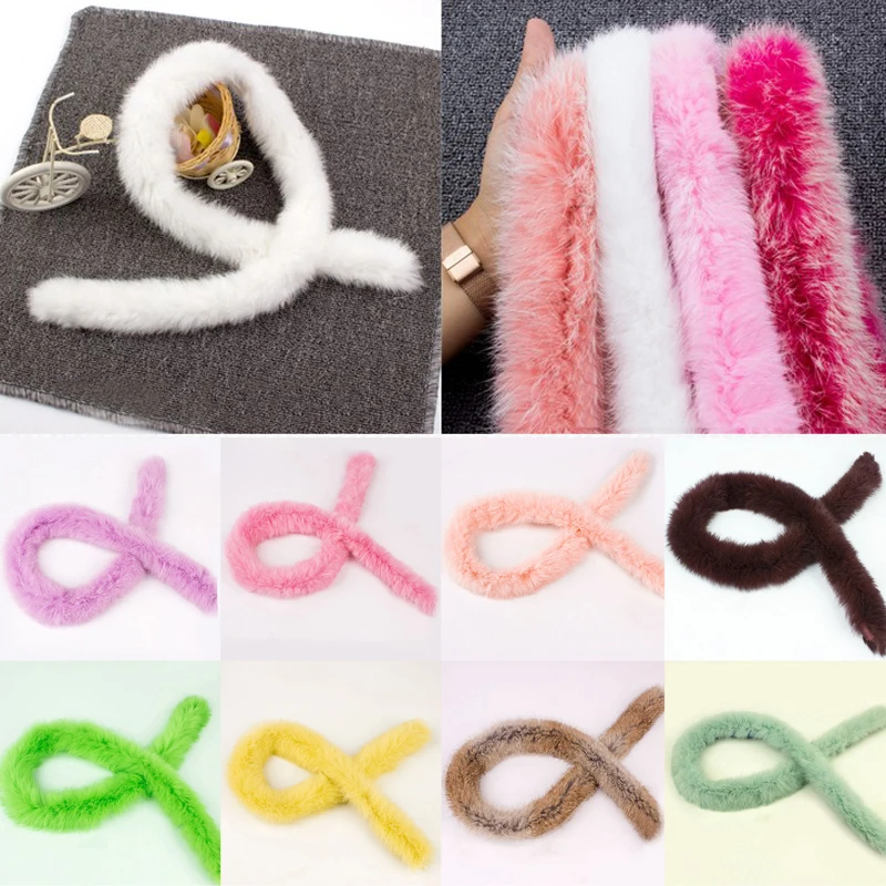 Лента из натурального кроличьего меха 1 м | Дом и сад