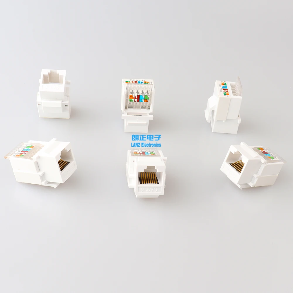 8P8C RJ45 Cat5e Cat6 UTP кабельный разъем адаптер для настенной пластины без инструментов 90
