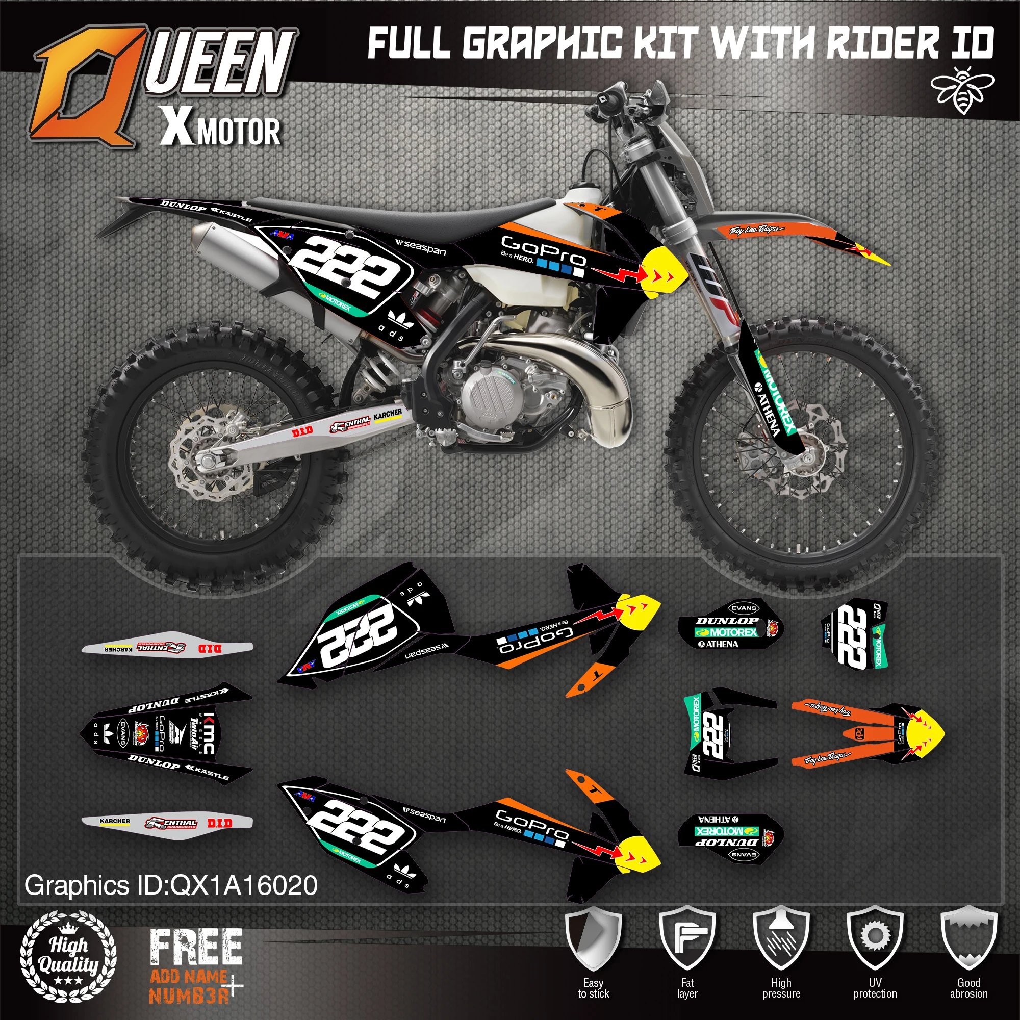 QUEEN X MOTOR Custom Team графические наклейки Набор наклеек для KTM 2016 2017 2018 SX SXF 2019 EXC XC-W 020 |
