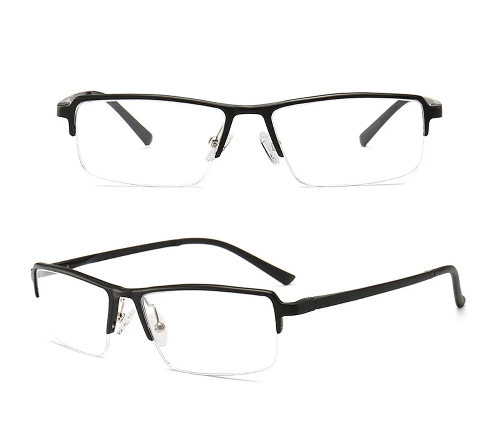 

Men Fashion Sports Business Ultralight Al-Mg Alloy Half-Rim Custom Made Myopia Glasses -1 to -6 and Reading Glasses +1 to +4