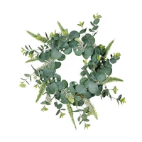 artificial leaf wreath ring simulation plant leaf door knocker ornaments home room wedding party window decoration accessories
