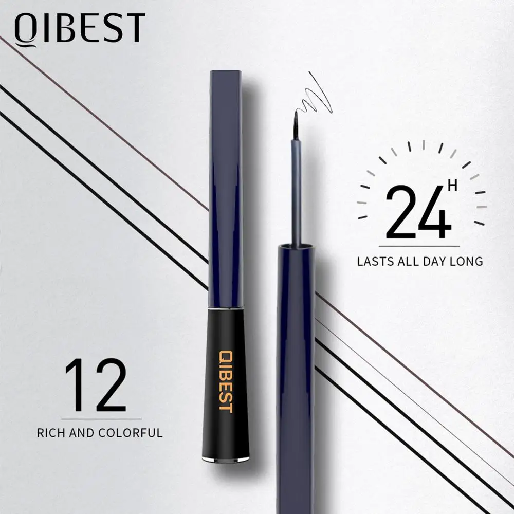 Жидкая подводка для глаз QIBEST 12 цветов водостойкая Стойкая Косметика макияжа |