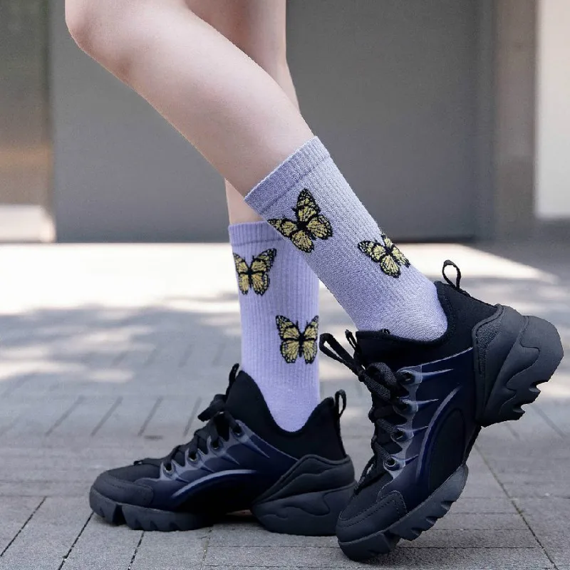 

4pcs/1pcsNew Butterfly Socks Women Streetwear Harajuku Crew Fashion