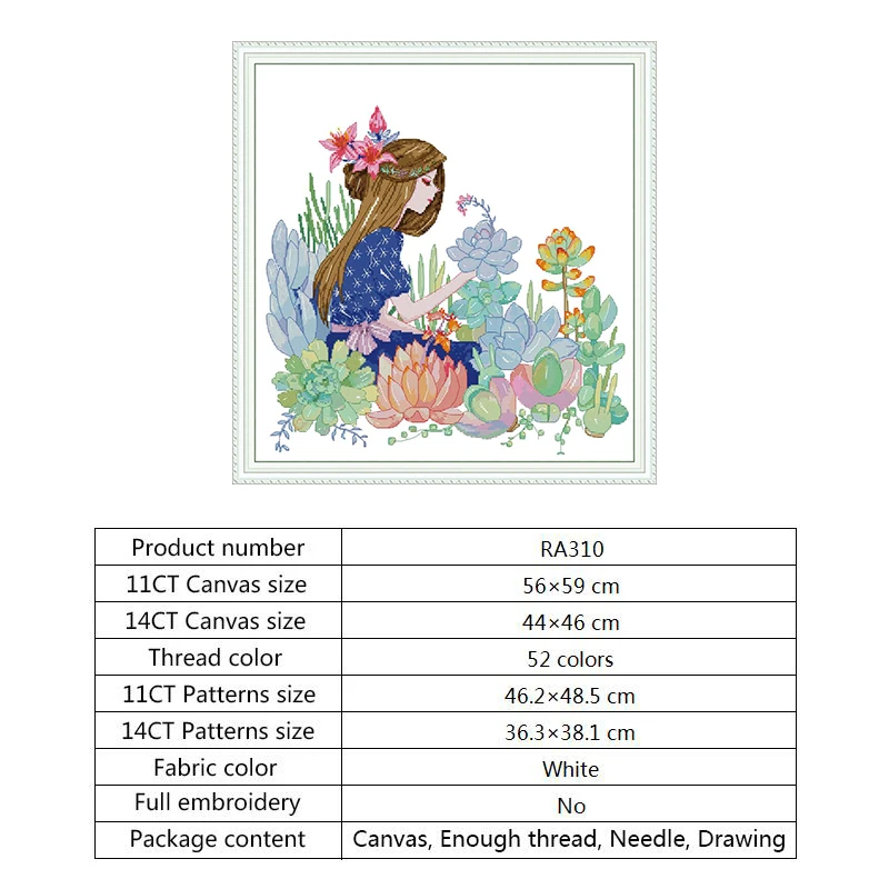 Картина для вышивки крестиком Enjoy Flower Girl Набор на холсте 14ct 11ct Aida Count DIY рукоделия |