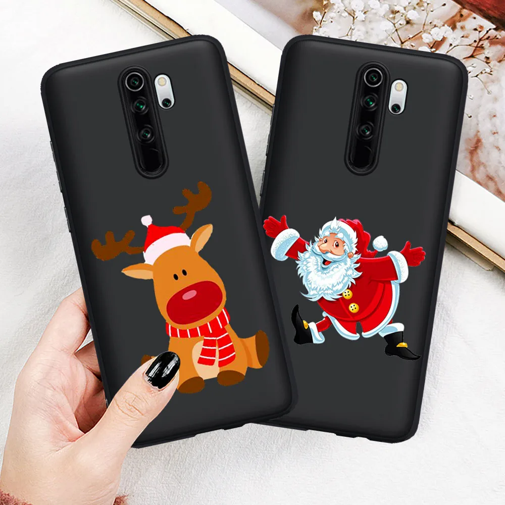 

Cartoon Merry Christmas Deer Snowman Santa Claus Soft Phone Case Capa For Xiaomi Redmi Note 5 6 pro 7 8 9 Pro Mi 9T Pro K20 Pro