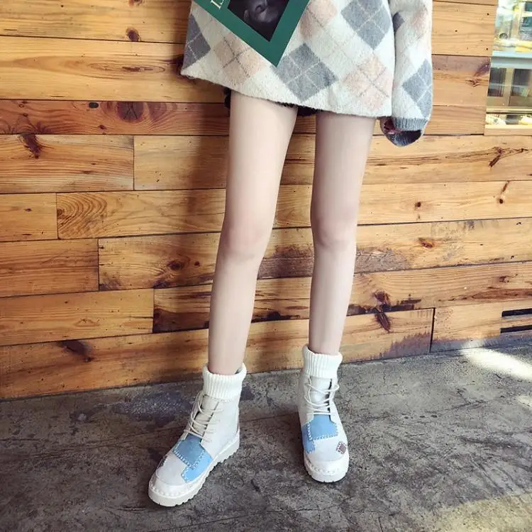 Женские зимние ботинки разноцветные женские ботильоны на шнуровке Повседневная