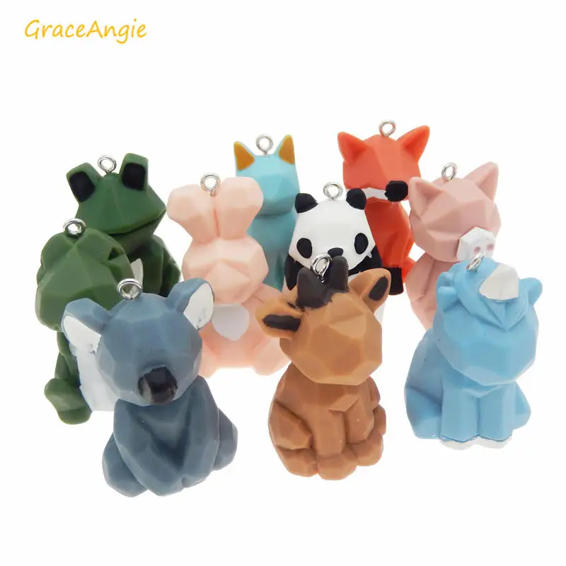 Милый многоугольный геометрический разрез искусственный мультяшный животный