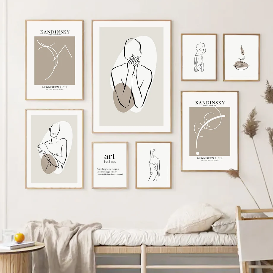 

Abstract Female Line Minimalist Gallery Wall Art Canvas Painting Nordic Posters And Prints Wall Pictures For Living Room Decor