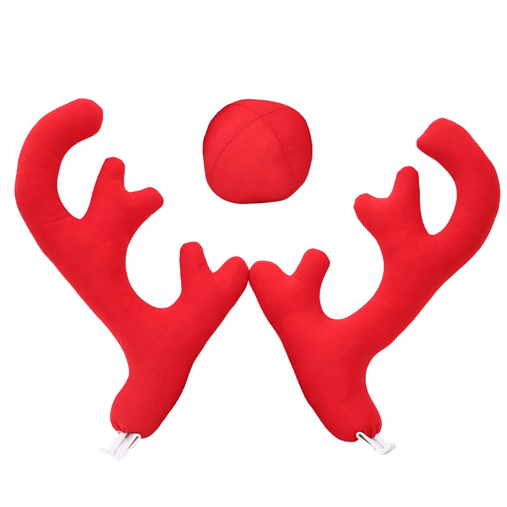 

1 Set of Christmas Car Decoration Antlers Car Ornament Christmas Decorations