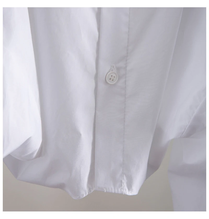 

Women White Bandage Bow Off Shoulder Blouse New V-collar Long Sleeve Loose Fit Shirt Fashion Spring Summer 2020 U232