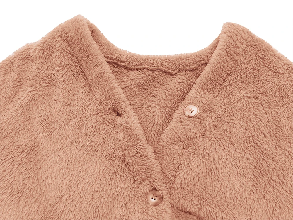 

New Arrival Women's Plush Coat Cardigan Double-Side Wear Loose Casual V-Neck Fall Long Sleeve Clothes