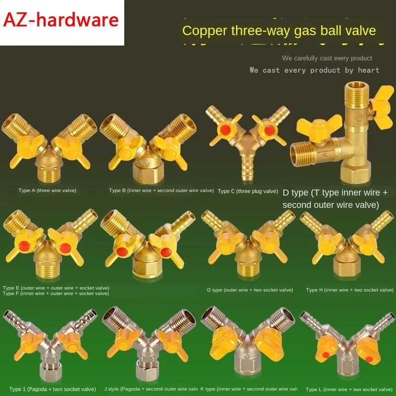 

Фитинги для труб 1/2 в, фитинги для шаровых клапанов, переключатель для сжиженного газопровода, медный стержень, медный сердечник, Тройник, ра...