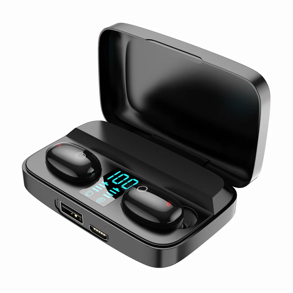 AWI W2S Беспроводные Bluetooth 5 0 TWS наушники со светодиодным дисплеем с аккумулятором 1800