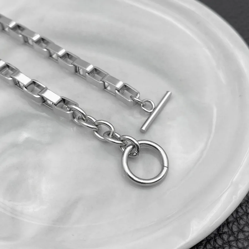 Мужской и женский браслет из титановой стали с пряжкой|Цепочки браслеты| |