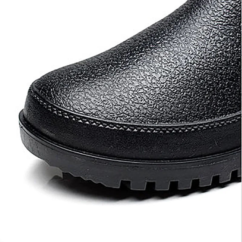 Сапоги Aleafalling мужские на платформе ПВХ водонепроницаемые однотонные круглый