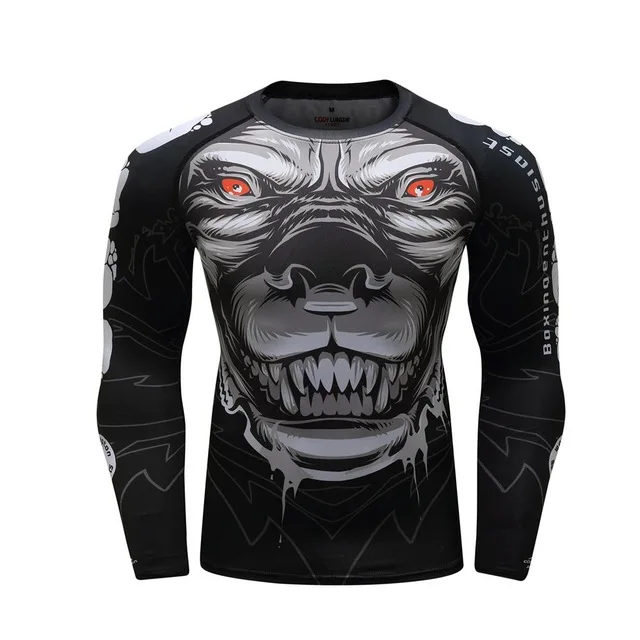 4 Футболка MMA herren rashguard jiu jitsu bjj футболка Langarm фитнес Муай Тай Бокс спортивный пуловер Рашгард MMA boxen Jersey - Цвет: 4