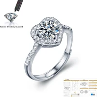 moissanite ring 925 sterling silver ladies wedding bridal anniversary party 1 0 carat ct vvs1 color high quality ring