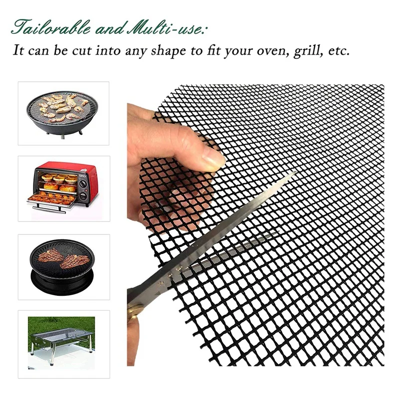 Круглый термостойкий антипригарный одобренный FDA коврик для барбекю гриль набор