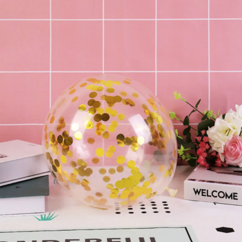 10 шт прозрачные воздушные шары Золотая Звезда конфетти из фольги для детского