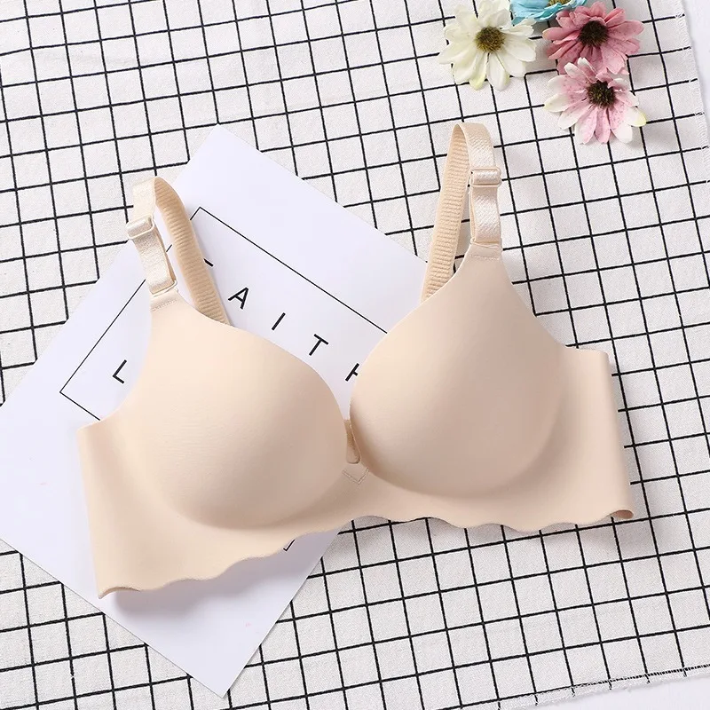 Fashion Sexy thin Cup Bras For Women Push Up Lingerie one piece Bra Wireless Bralette Intimates female Underwear A B C