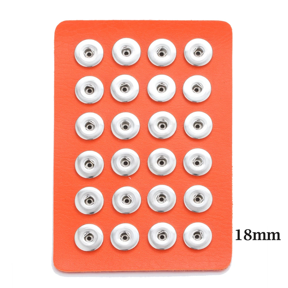 Fit 18mm Snaps Новая ювелирная витрина 24 шт 12 мм и 18 мм кнопки ювелирные изделия 10 цветов черный держатель из натуральной кожи - Окраска металла: Fit 18mm Snaps