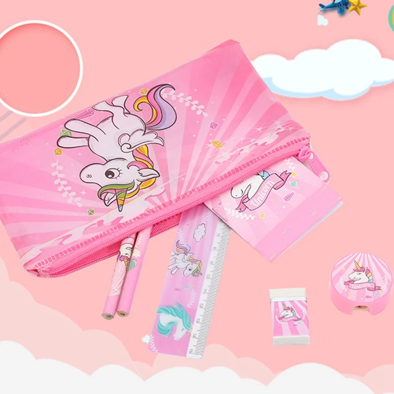 Милый мультяшный Единорог чехол Карандаш для девочек искусственная ручка сумка