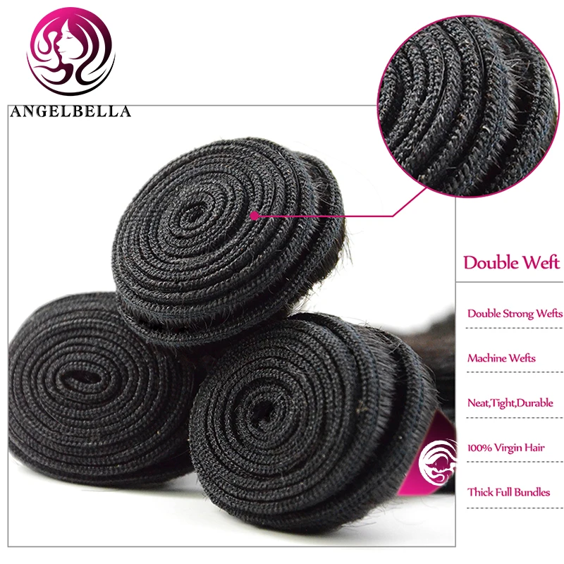 

Angelbella 8pcs/set Deep Wave Curly Hair Brazilian Bundles Deal Human Hair Weaves Double Weft Hair Extension Human Hair Bundles