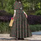 Платье ZANZEA женское длинное с цветочным принтом, винтажное свободное богемное Платье макси с круглым вырезом и коротким рукавом, с оборками, лето