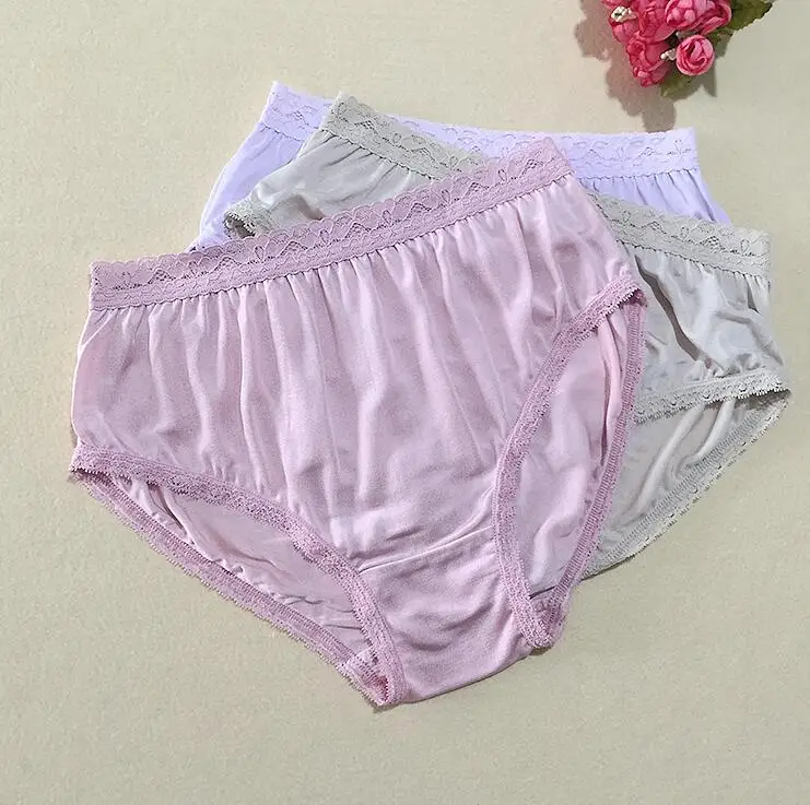 Женские кружевные трусики из 100% натурального шелка со средней посадкой нижнее