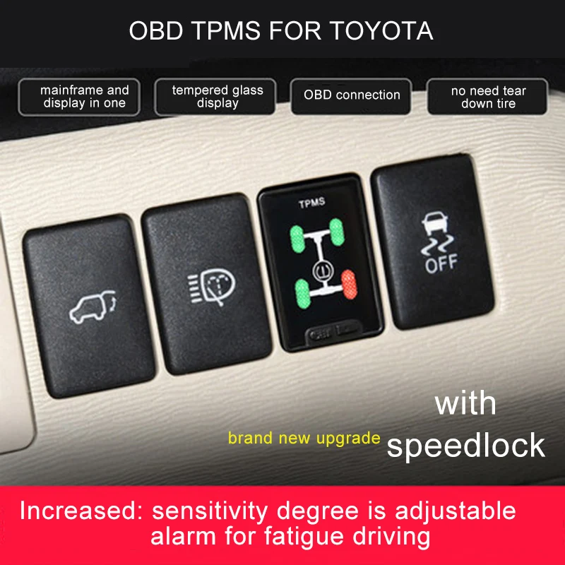 OBD TPMS спидлок давления в шинах для Toyota Corrola Levin Camry Prado RAV4 высокий посадочный